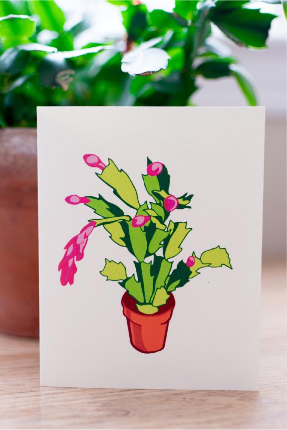 Christmas Cactus A3 card